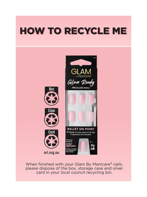 Glam Ready Pre-Glued Nails 30pcs – Ballet on Point