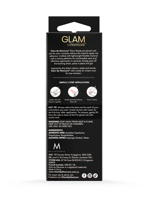 Glam Ready Pre-Glued Nails 30pcs – Rose Petal Jelly