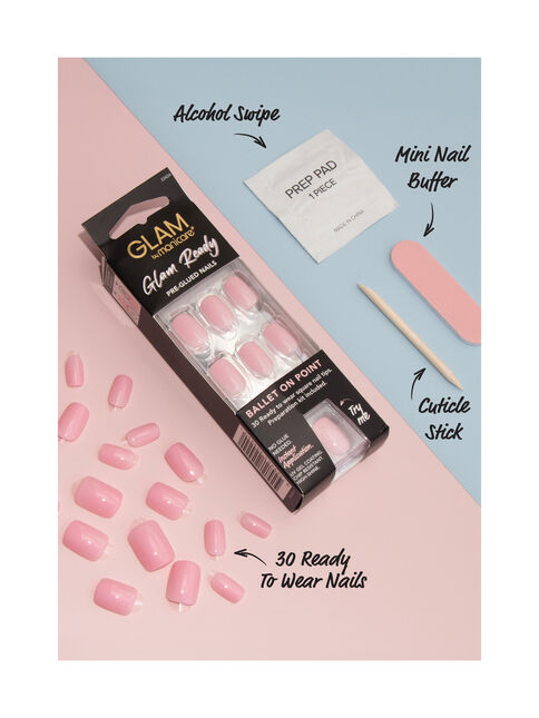 Glam Ready Pre-Glued Nails 30pcs – Ballet on Point