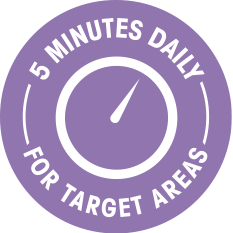5 minutes daily - for target areas