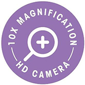 10x magnifying HD built in camera