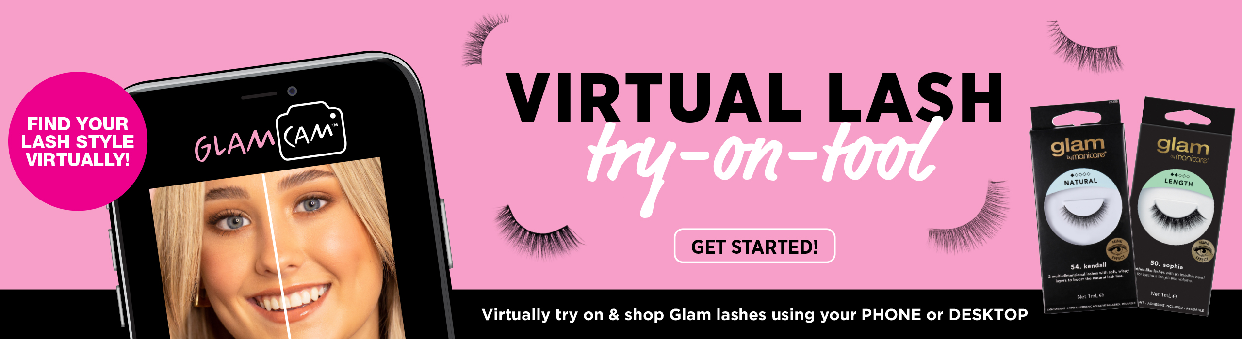 Virtual Lash Try-On-Tool. Find your Glam lash style virtually!
