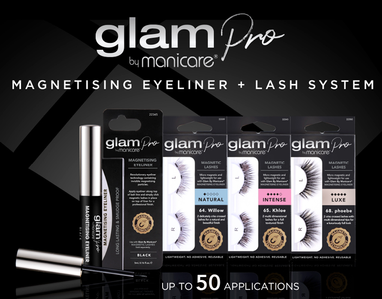 Glam by Manicare® Pro by Manicare Magnetising Eyeliner + Lash System. Change your look in a click with Glam!
