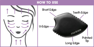 A guide on how to use the manicare dermaSCULPT Gua Sha Stone